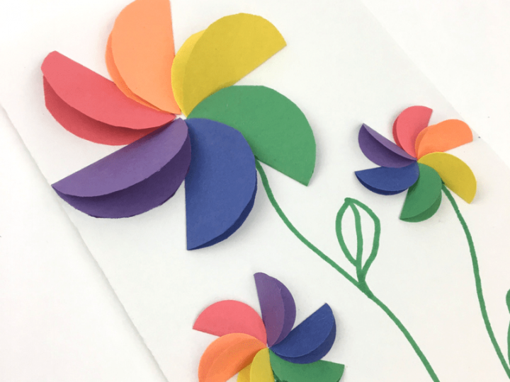 How to make easy rainbow paper flowers for kids - Twitchetts